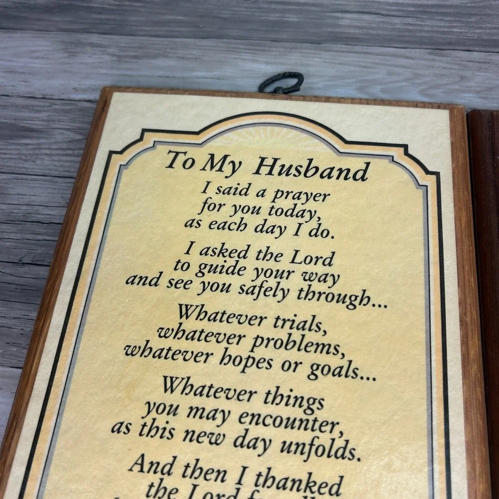 Vintage Woodworks Wood Wall Plaque‎ Husband Wife Couple Sign Retro Home Decor